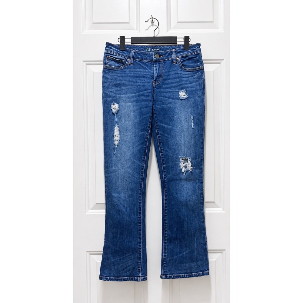 Vintage Victoria's Secret VS Love London Jeans Size 8 Distressed Bootcut Y2K